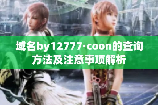 域名by12777·coon的查询方法及注意事项解析