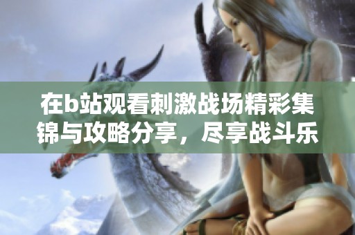 在b站观看刺激战场精彩集锦与攻略分享，尽享战斗乐趣！