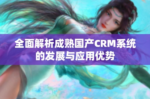 全面解析成熟国产CRM系统的发展与应用优势