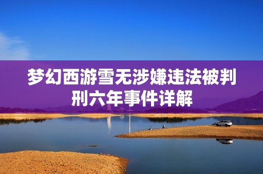 梦幻西游雪无涉嫌违法被判刑六年事件详解