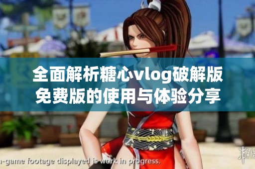 全面解析糖心vlog破解版免费版的使用与体验分享