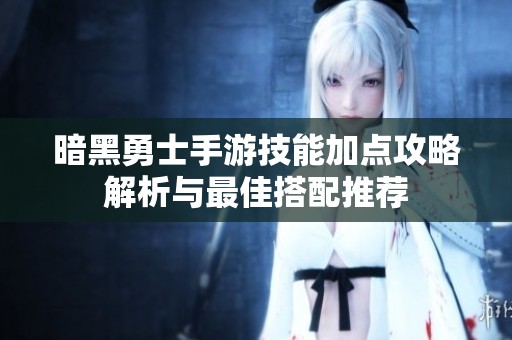 暗黑勇士手游技能加点攻略解析与最佳搭配推荐
