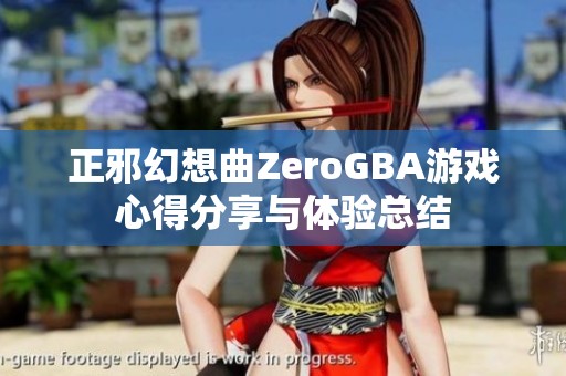 正邪幻想曲ZeroGBA游戏心得分享与体验总结