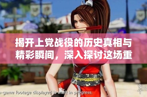 揭开上党战役的历史真相与精彩瞬间，深入探讨这场重要战役的影响