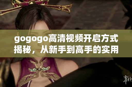 gogogo高清视频开启方式揭秘，从新手到高手的实用指南