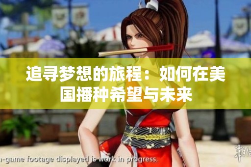 追寻梦想的旅程：如何在美国播种希望与未来