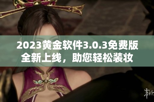 2023黄金软件3.0.3免费版全新上线，助您轻松装妆