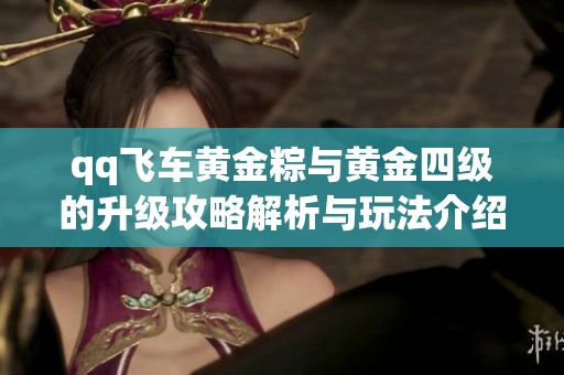 qq飞车黄金粽与黄金四级的升级攻略解析与玩法介绍