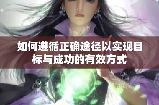 如何遵循正确途径以实现目标与成功的有效方式