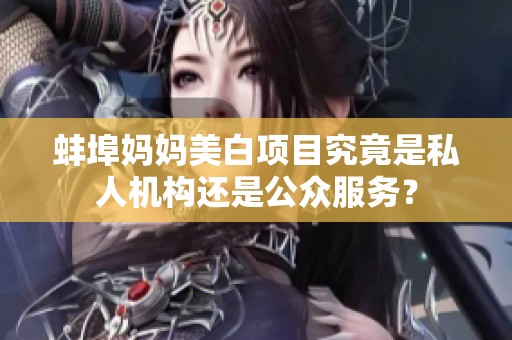 蚌埠妈妈美白项目究竟是私人机构还是公众服务？