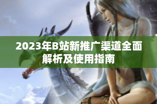 2023年B站新推广渠道全面解析及使用指南