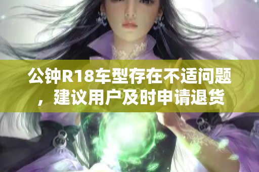 公钟R18车型存在不适问题，建议用户及时申请退货