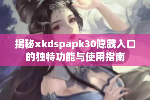 揭秘xkdspapk30隐藏入口的独特功能与使用指南