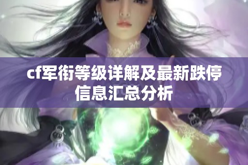cf军衔等级详解及最新跌停信息汇总分析