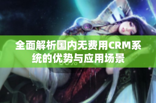 全面解析国内无费用CRM系统的优势与应用场景