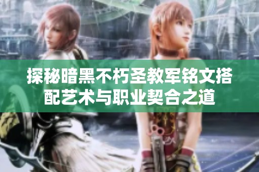 探秘暗黑不朽圣教军铭文搭配艺术与职业契合之道