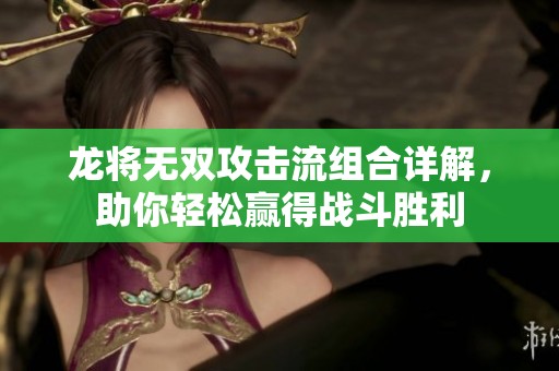 龙将无双攻击流组合详解，助你轻松赢得战斗胜利