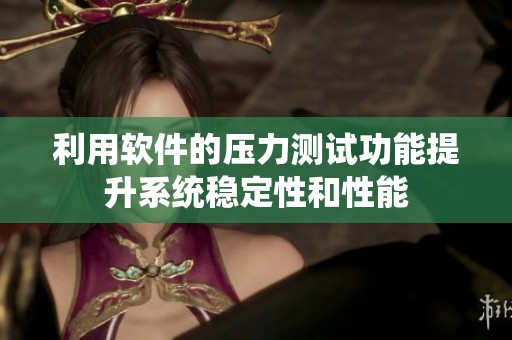 利用软件的压力测试功能提升系统稳定性和性能