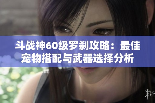 斗战神60级罗刹攻略：最佳宠物搭配与武器选择分析