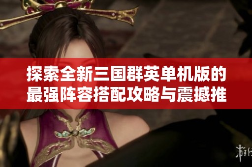 探索全新三国群英单机版的最强阵容搭配攻略与震撼推荐