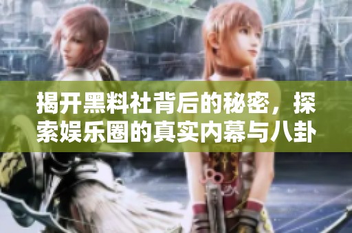 揭开黑料社背后的秘密，探索娱乐圈的真实内幕与八卦故事