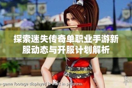 探索迷失传奇单职业手游新服动态与开服计划解析