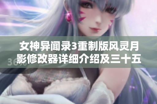 女神异闻录3重制版风灵月影修改器详细介绍及三十五项功能解析
