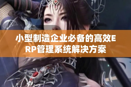 小型制造企业必备的高效ERP管理系统解决方案