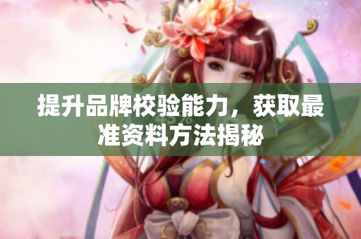 提升品牌校验能力，获取最准资料方法揭秘