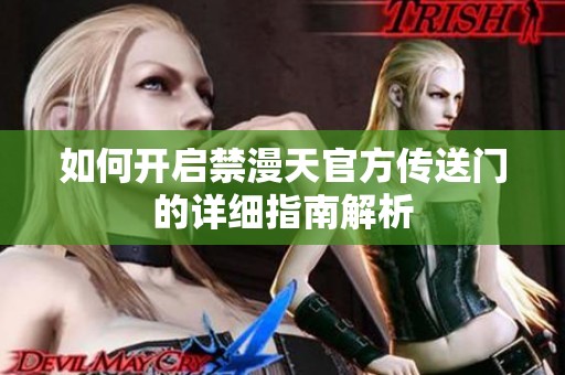 如何开启禁漫天官方传送门的详细指南解析