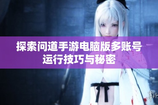 探索问道手游电脑版多账号运行技巧与秘密